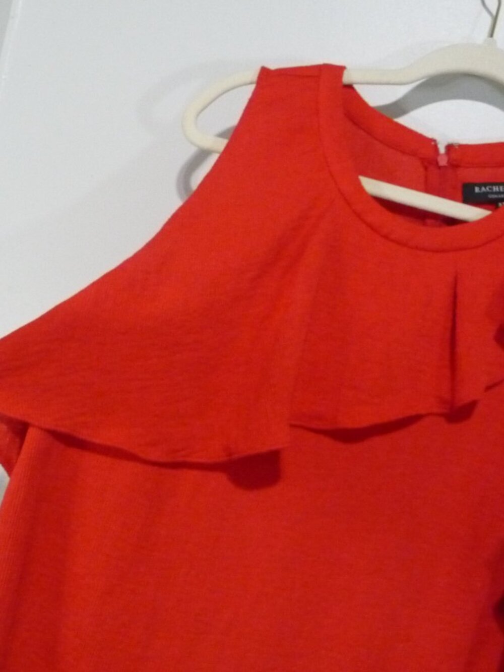 RACHEL ROY SIZE XXL RED SLEEVELESS RUFFLE TOP - Picture 4 of 8